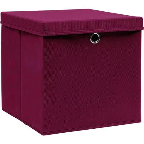 FIMEI Boîtes De Rangement 4 Pcs Rouge Foncé 32x32x32 Cm Tissu 4 FIMEI Boîtes De Rangement 4 Pcs Rouge Foncé 32x32x32 Cm Tissu â Image 2