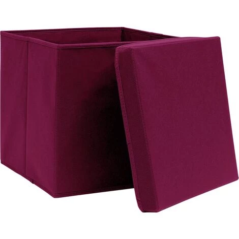 FIMEI Boîtes De Rangement 4 Pcs Rouge Foncé 32x32x32 Cm Tissu 5 FIMEI Boîtes De Rangement 4 Pcs Rouge Foncé 32x32x32 Cm Tissu â Image 3