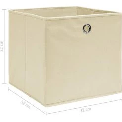 FIMEI Boîtes De Rangement 4 Pcs Crème 32x32x32 Cm Tissu -Petit rangement Soldes Magasin 61383723 5