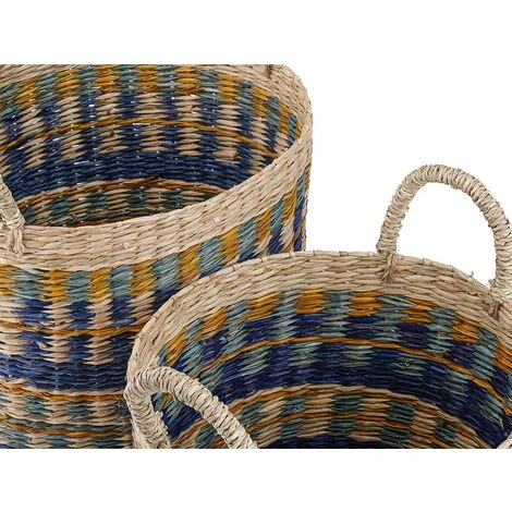 OZAIA Lot De 2 Paniers En Jonc De Mer - D. 30 Et D. 25 Cm - Multicolore - MERIA - Multicolore 5 OZAIA Lot De 2 Paniers En Jonc De Mer - D. 30 Et D. 25 Cm - Multicolore - MERIA - Multicolore – Image 3