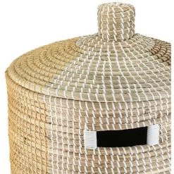 OZAIA Panier En Jonc De Mer Avec Couvercle - D. 39 X Cm Et H. 71 Cm - Naturel - JALIO - Naturel Clair -Petit rangement Soldes Magasin 61523819 5