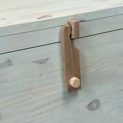 ZEN ET ETHNIQUE Coffre En Bois De Pin Lasuré Vert Fait Main 45 X 35.5 X 71 Cm -Petit rangement Soldes Magasin 62015562 3