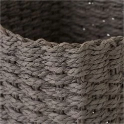 ZEN ET ETHNIQUE Panière En Fibre De Papier Tressé - Gris 5 ZEN ET ETHNIQUE Panière En Fibre De Papier Tressé - Gris -Petit rangement Soldes Magasin 62018007 2