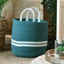 ZEN ET ETHNIQUE Panier En Coton GUAM - Vert 5 ZEN ET ETHNIQUE Panier En Coton GUAM - Vert -Petit rangement Soldes Magasin 62018156 2