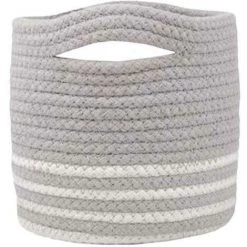 ZEN ET ETHNIQUE Set De 3 Paniers Gris Et Blanc En Coton Et Jute BANAO -Petit rangement Soldes Magasin 62019550 3