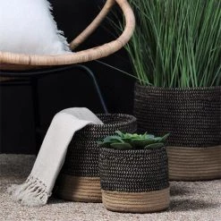 ZEN ET ETHNIQUE Set De 3 Paniers Ou Cache-Pot En Coton VANUA -Petit rangement Soldes Magasin 62041044 5