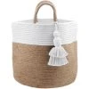 ZEN ET ETHNIQUE Panier Beige Et Blanc En Jute Et Coton MAORI -Petit rangement Soldes Magasin 62042061 1