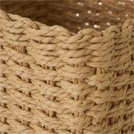 ZEN ET ETHNIQUE Panière En Fibre De Papier Tressée - Beige 4 ZEN ET ETHNIQUE Panière En Fibre De Papier Tressée - Beige – Image 2
