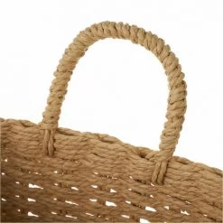 ZEN ET ETHNIQUE Set 3 Panières Beiges En Fibre De Papier Tressée -Petit rangement Soldes Magasin 62059877 3