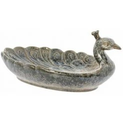 LE MONDE DES ANIMAUX Centre De Table Paon En Céramique 33 Cm