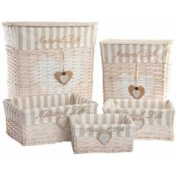 RETRO Set 5 Corbeilles En Osier