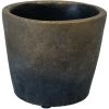 ZEN ET ETHNIQUE Cache Pot De Fleurs En Ciment Gris Et Or -Petit rangement Soldes Magasin 62068064 1