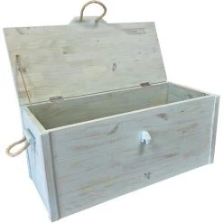 ZEN ET ETHNIQUE Coffre En Bois De Pin - Vert -Petit rangement Soldes Magasin 62072456 3