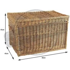AUBRY GASPARD Malle De Rangement En Osier Buff 80 X 45 X 45 Cm Naturel - Naturel -Petit rangement Soldes Magasin 622107 2