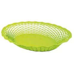 ROGER ORFEVRE - Corbeille Pain Vintage Ovale Vert Anis 25x18cm