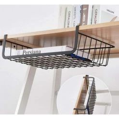 RHAFAYRE 2Pcs Organisateur Panier Suspendu 31.5cm X25cm X10cm , Panier Etagère Suspendu Sous Etagère Panier De Rangement Pour Placards De Cuisine, Armoires, étagères, Meubles Bas (Noir) -Petit rangement Soldes Magasin 62842641 3