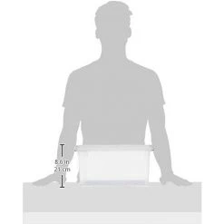 MEZHENG Box Avec Couvercle, 21 L, Transparent/Gris -Petit rangement Soldes Magasin 63473110 4