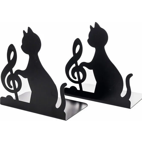 Deckon Serre-livres, Paire De Porte-livres, Métal Noir, Serre-livres Pour étagères, Design Géométrique, Antidérapant 7,5 * 6 * 0cm 4 Deckon Serre-livres, Paire De Porte-livres, Métal Noir, Serre-livres Pour étagères, Design Géométrique, Antidérapant 7,5 * 6 * 0cm – Image 2