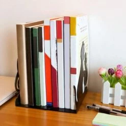 SLI-RES Serre-livres En Acier Inoxydable, Pour Supporter Des Livres Grands Et Lourds Ou Pour Décoration De La Bibliothèque Et Bureau à Domicile Chat Musical 16*10*17.5cm (Noir)，Lilaris -Petit rangement Soldes Magasin 63566721 5