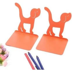 SLI-RES Serre-Livres Mignons En Forme De Chien De Dessin Animé Qui Ne Glisse Pas - Pour Chambre D'enfant Ou Garçon 11*12*14.5cm (Orange)1 Paire，Lilaris -Petit rangement Soldes Magasin 63567110 5