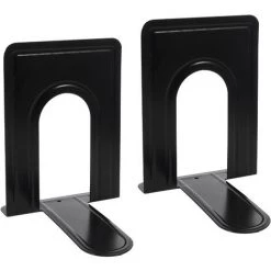 SLI-RES Serre-Livres Robustes Pour étagères, Base Antidérapante Idéal Pour Bibliothèque, Bureau, Maison, école, Etc.12.5*12.5*17cm (Noir) 1 Paire,Lilaris