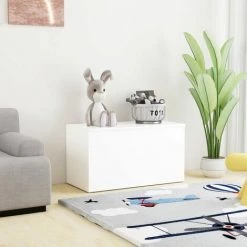 YOUTHUP Coffre De Rangement Blanc 84x42x46 Cm Bois D'ingénierie - Blanc -Petit rangement Soldes Magasin 63575851 4