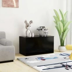 YOUTHUP Coffre De Rangement Noir 84x42x46 Cm Bois D'ingénierie - Noir -Petit rangement Soldes Magasin 63576492 4
