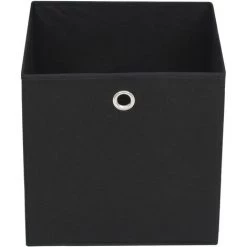 SUPERMARKET Boîtes De Rangement 4 Pcs Tissu Intissé 28x28x28 Cm Noir -Petit rangement Soldes Magasin 63648063 4