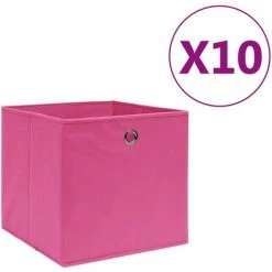 SUPERMARKET Boîtes De Rangement 10 Pcs Tissu Intissé 28x28x28 Cm Rose