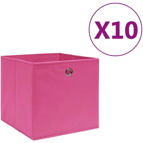 SUPERMARKET Boîtes De Rangement 10 Pcs Tissu Intissé 28x28x28 Cm Rose 3 SUPERMARKET Boîtes De Rangement 10 Pcs Tissu Intissé 28x28x28 Cm Rose