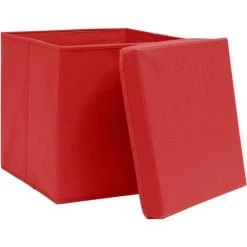 SUPERMARKET Boîtes De Rangement Et Couvercles 10 Pcs Rouge 32x32x32cm Tissu 9 SUPERMARKET Boîtes De Rangement Et Couvercles 10 Pcs Rouge 32x32x32cm Tissu -Petit rangement Soldes Magasin 63649788 3