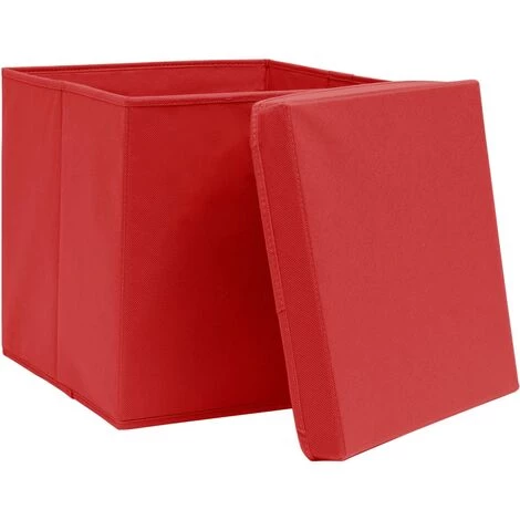 SUPERMARKET Boîtes De Rangement Et Couvercles 10 Pcs Rouge 32x32x32cm Tissu 5 SUPERMARKET Boîtes De Rangement Et Couvercles 10 Pcs Rouge 32x32x32cm Tissu – Image 3