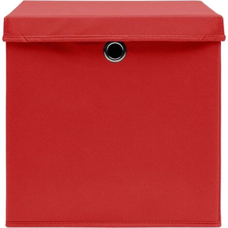 SUPERMARKET Boîtes De Rangement Et Couvercles 10 Pcs Rouge 32x32x32cm Tissu 6 SUPERMARKET Boîtes De Rangement Et Couvercles 10 Pcs Rouge 32x32x32cm Tissu – Image 4