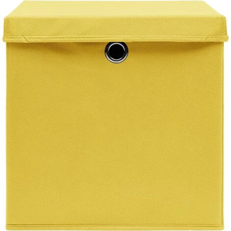 SUPERMARKET Boîtes De Rangement Avec Couvercles 10 Pcs 28x28x28 Cm Jaune 6 SUPERMARKET Boîtes De Rangement Avec Couvercles 10 Pcs 28x28x28 Cm Jaune – Image 4