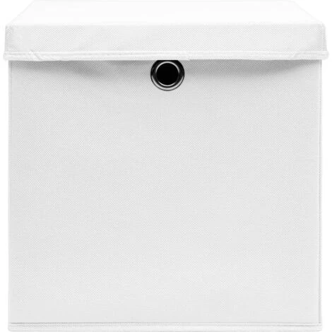 SUPERMARKET Boîtes De Rangement Avec Couvercles 10 Pcs 28x28x28 Cm Blanc 6 SUPERMARKET Boîtes De Rangement Avec Couvercles 10 Pcs 28x28x28 Cm Blanc – Image 4