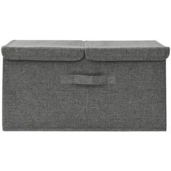 SUPERMARKET Boîte De Rangement Tissu 50x30x25 Cm Anthracite -Petit rangement Soldes Magasin 63659191 3