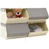SUPERMARKET Boîtes De Rangement Empilables Avec Couvercle 4 Pcs Tissu