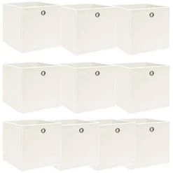 SUPERMARKET Boîtes De Rangement 10 Pcs Blanc 32x32x32 Cm Tissu