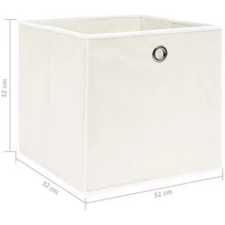 SUPERMARKET Boîtes De Rangement 10 Pcs Blanc 32x32x32 Cm Tissu -Petit rangement Soldes Magasin 63660907 5