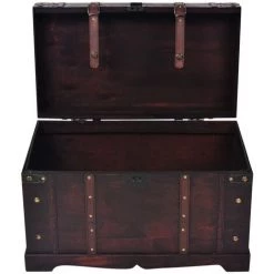 SUPERMARKET Coffre Vintage De Rangement Bois 66 X 38 X 40 Cm -Petit rangement Soldes Magasin 63667254 5