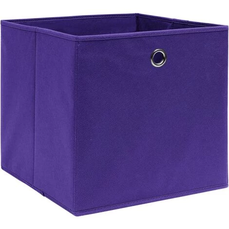 SUPERMARKET Boîtes De Rangement 10 Pcs Tissu Intissé 28x28x28 Cm Violet 4 SUPERMARKET Boîtes De Rangement 10 Pcs Tissu Intissé 28x28x28 Cm Violet – Image 2