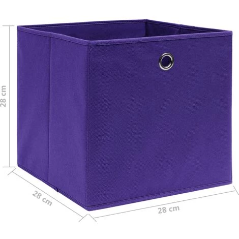 SUPERMARKET Boîtes De Rangement 10 Pcs Tissu Intissé 28x28x28 Cm Violet 7 SUPERMARKET Boîtes De Rangement 10 Pcs Tissu Intissé 28x28x28 Cm Violet – Image 5