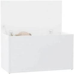 SUPERMARKET Coffre De Rangement Blanc 84x42x46 Cm Bois D'ingénierie 9 SUPERMARKET Coffre De Rangement Blanc 84x42x46 Cm Bois D'ingénierie -Petit rangement Soldes Magasin 63675367 3