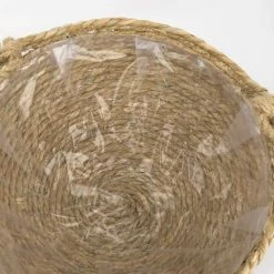 MEZHENG Paniers Jardinières Suspendues En Herbe De Mer Naturelle, Pots De Plantes D'intérieur Écologiques, Couvercle Jardinière, Naturel Et Original 23cm X 15cm, Lot De 2 -Petit rangement Soldes Magasin 63702155 5