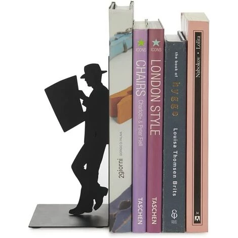 PERLE RARE Serre-livres Décoratifs En Métal Pour Lecteur Noir 3 PERLE RARE Serre-livres Décoratifs En Métal Pour Lecteur Noir