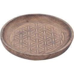 ZEN ET ETHNIQUE Assiette Décorative Avec Le Symbole De Fleur De Vie Gravée