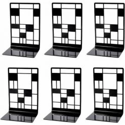 Paire Noire à Carreaux (prix De Deux Pièces) Étagère Carrée En Métal à Carreaux Design D'art Abstrait Serre-livres Pour Bureau,HANBING