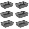 JUNJUN-Paniers De Rangement En Plastique/panier D'organisation, 34 X 25 X 9,2 Cm, Lot De 8 (blanc, Noir, Gris) Gris 1 JUNJUN-Paniers De Rangement En Plastique/panier D'organisation, 34 X 25 X 9,2 Cm, Lot De 8 (blanc, Noir, Gris) Gris -Petit rangement Soldes Magasin 63800651 1