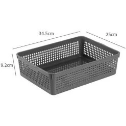 JUNJUN-Paniers De Rangement En Plastique/panier D'organisation, 34 X 25 X 9,2 Cm, Lot De 8 (blanc, Noir, Gris) Gris -Petit rangement Soldes Magasin 63800651 2