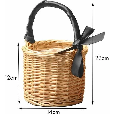 SINCèREETALI Panier De Pique-nique / Panier à Fruits / Emballage, Hélice, Panier De Rangement Décoratif Avec Ruban WEII 4 SINCèREETALI Panier De Pique-nique / Panier à Fruits / Emballage, Hélice, Panier De Rangement Décoratif Avec Ruban WEII – Image 2